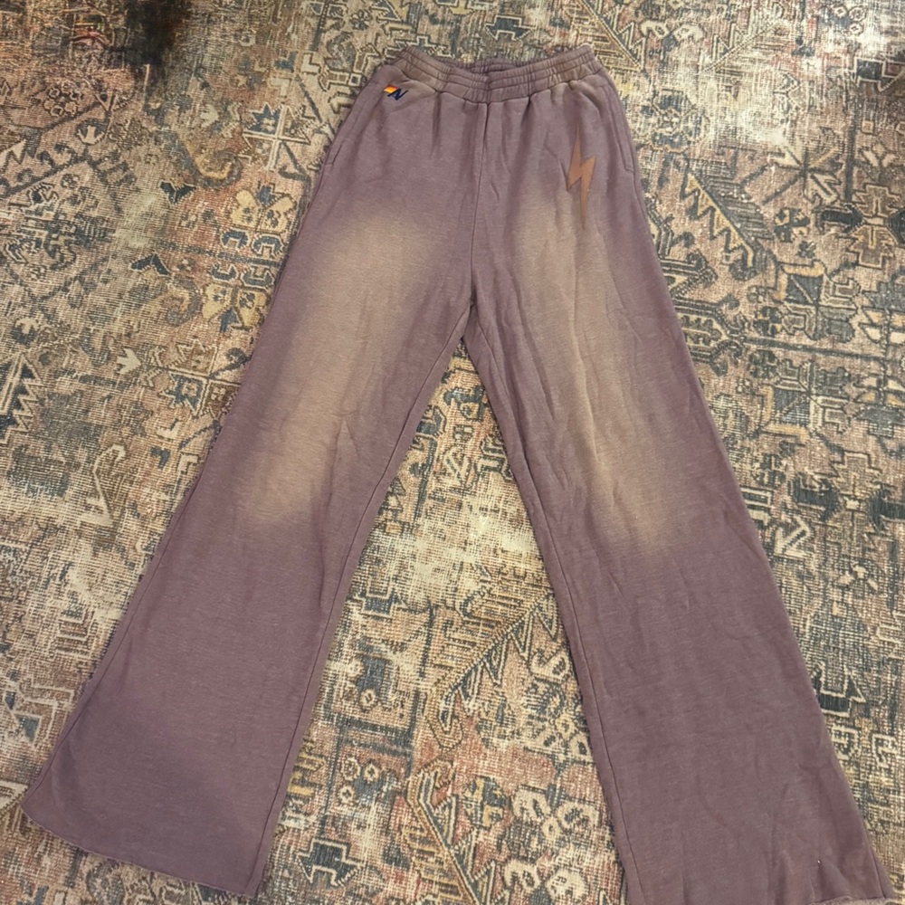 Aviator nation bolt stitch wide leg sweatpants
